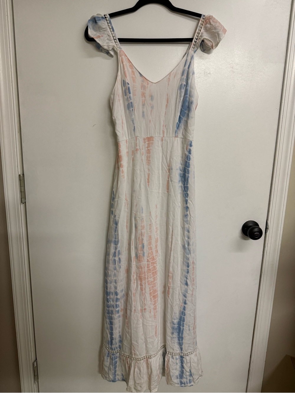 Japna Pink and Blue Tie-Dye Rayon Dress